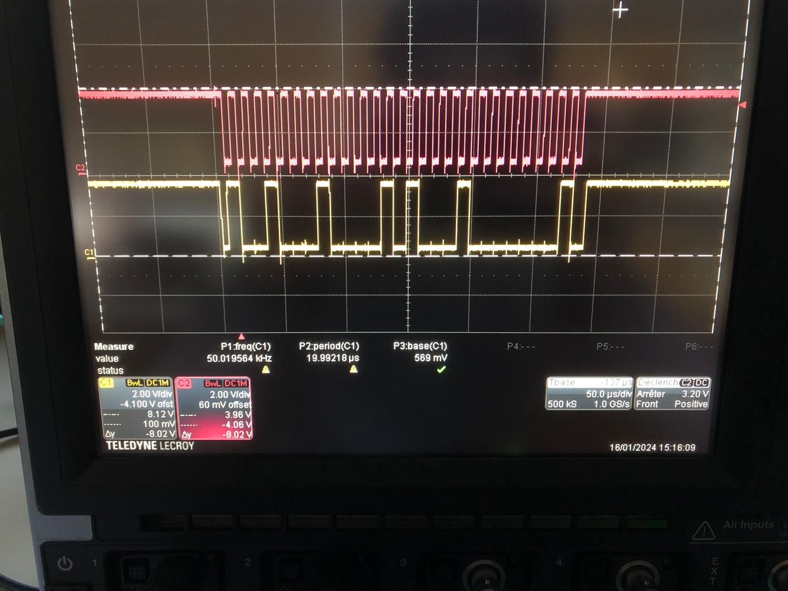 SAMV71 board from microchip with OLED display module attached to it