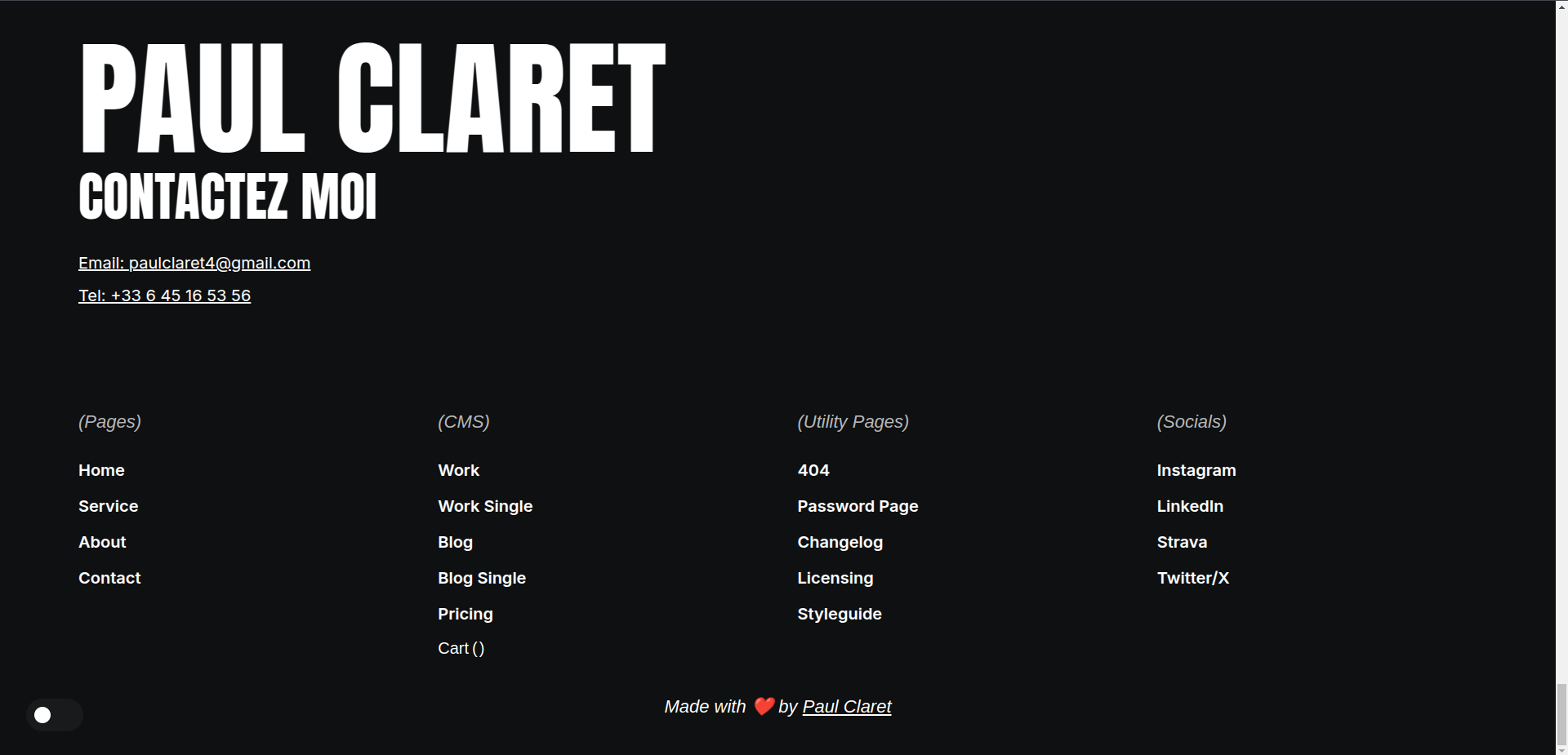 screenshot of my current freelancing (SEO, web design, fullstack dev) portfolio website