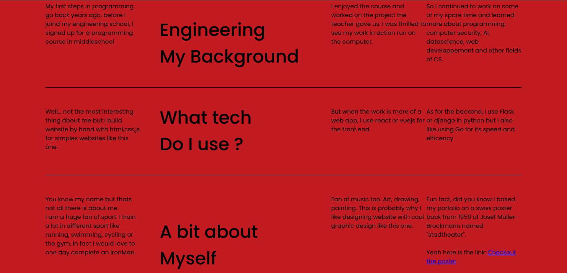 my previous portfolio for html css and web design