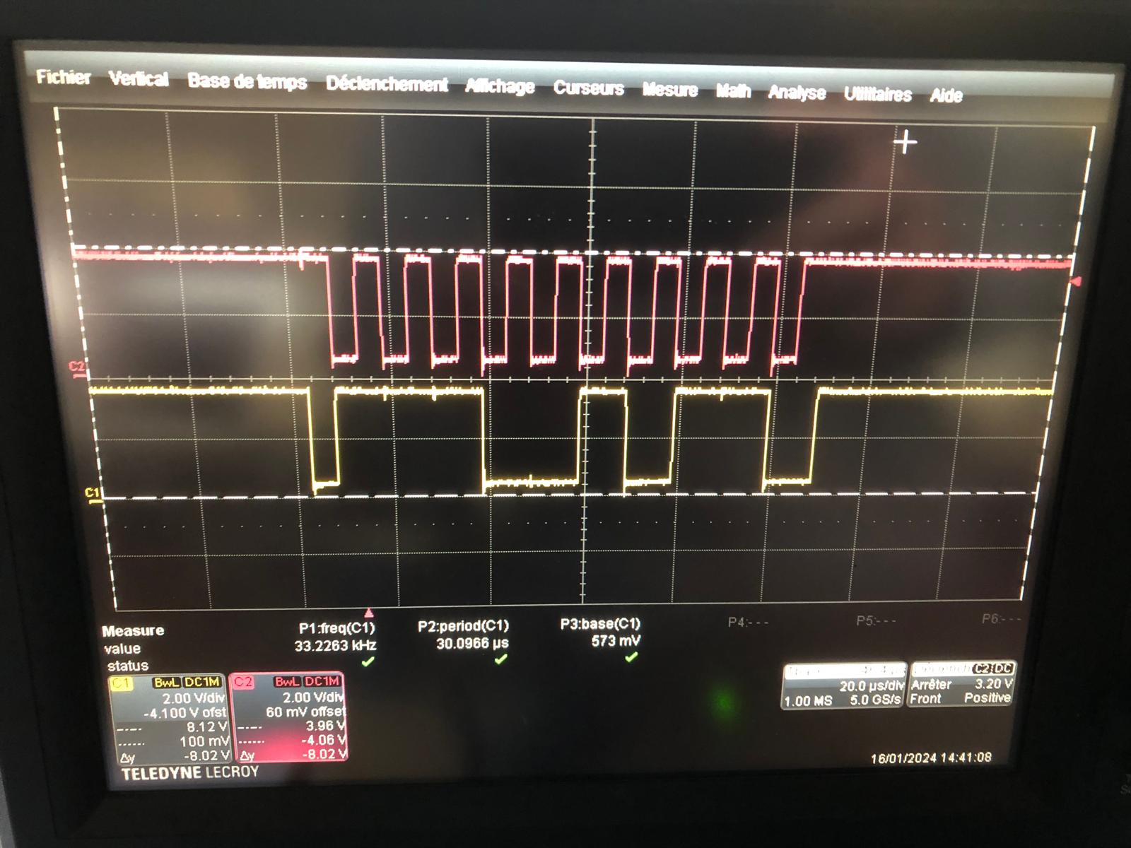 SAMV71 board from microchip with OLED display module attached to it